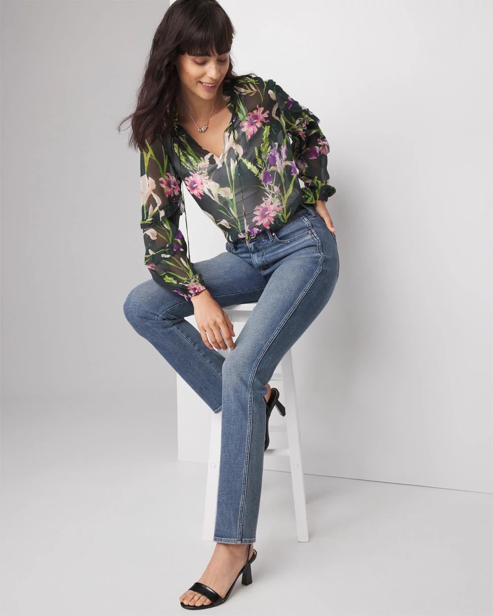 Long Sleeve Romantic Blouse | White House Black Market